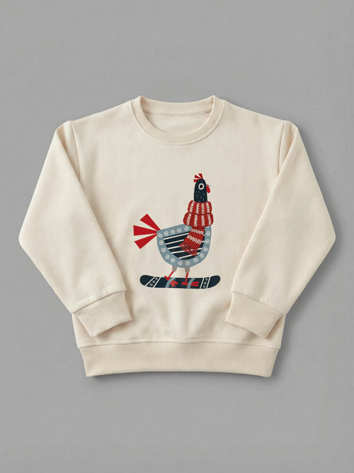 Chicken Slider - Sweatshirt in Cream by Tout Est Fichu