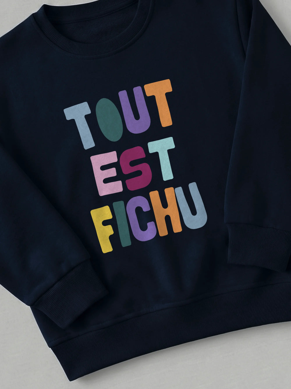 CHUNKY - Sweatshirt Navy close-up by Tout Est Fichu