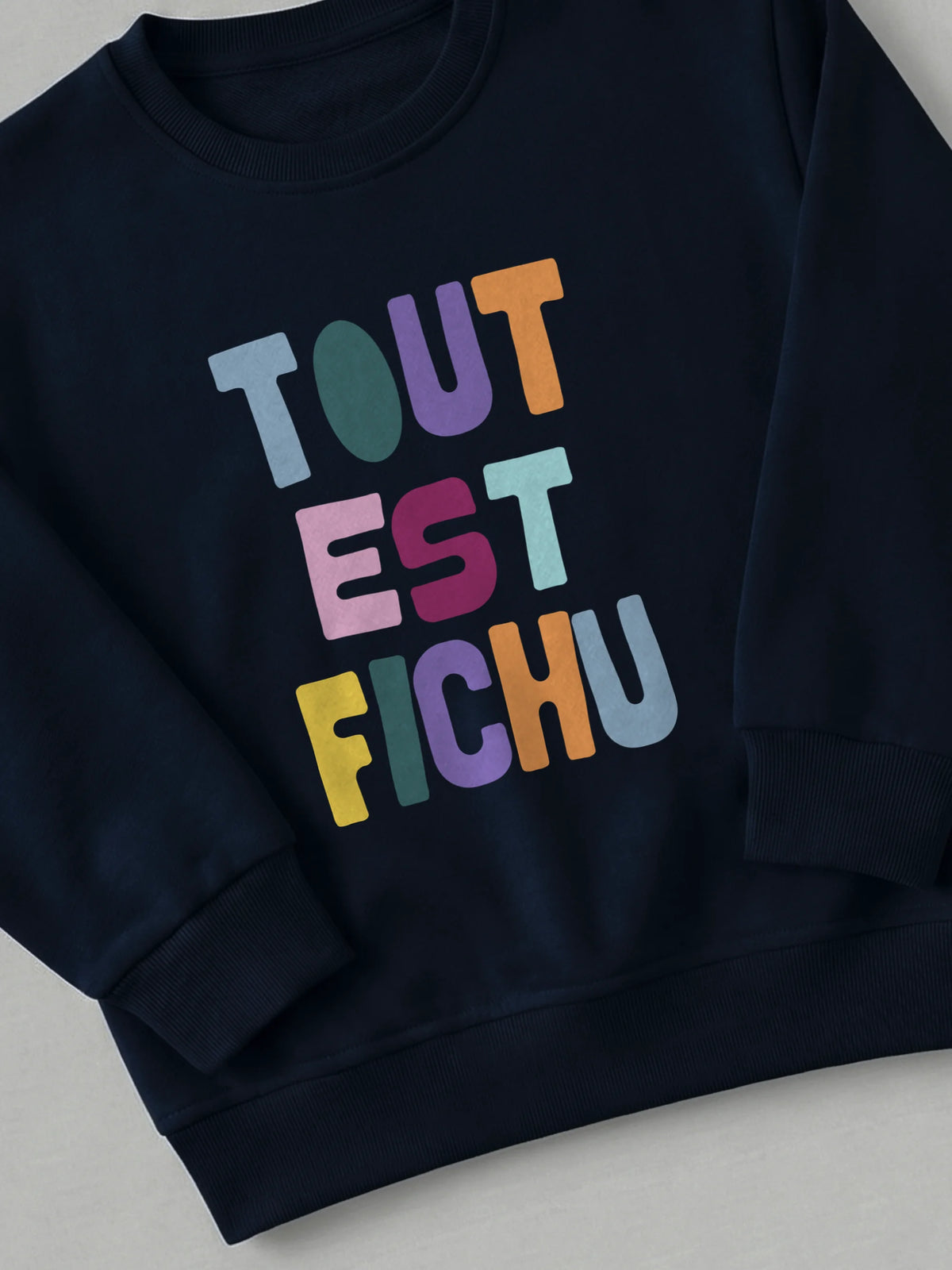 CHUNKY - Sweatshirt Navy close-up by Tout Est Fichu