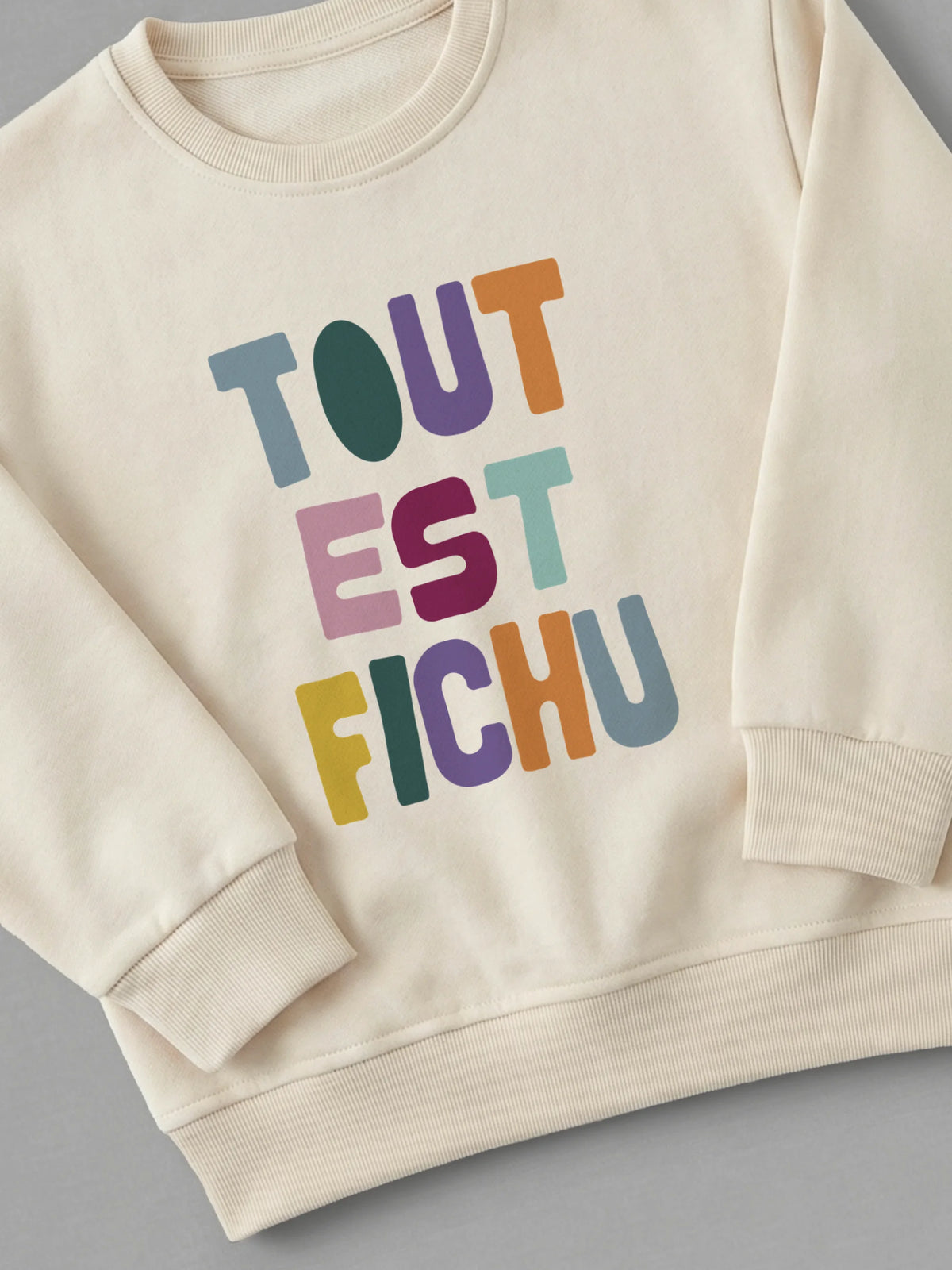 CHUNKY - Sweatshirt Cream close-up by Tout Est Fichu