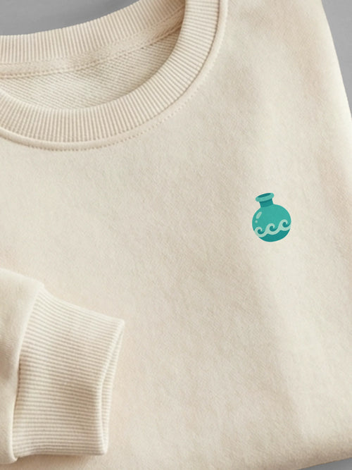 Little Phoenician Minis - Amphora Azure - Sweatshirt Cream close-up by Tout Est Fichu