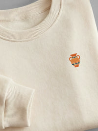 Little Phoenician Minis - Amphora Orange - Sweatshirt Cream close-up by Tout Est Fichu