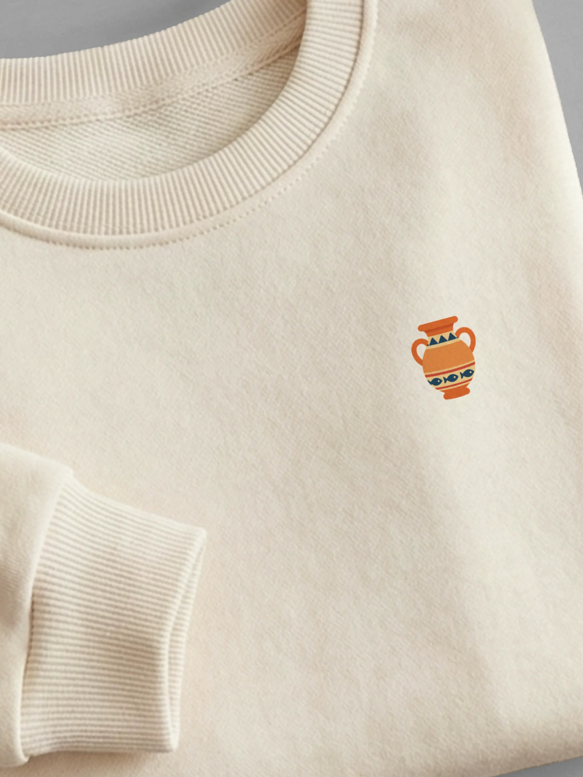 Little Phoenician Minis - Amphora Orange - Sweatshirt Cream close-up by Tout Est Fichu