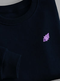 Little Phoenician Minis - Purple Seashell - Sweatshirt Navy close-up by Tout Est Fichu