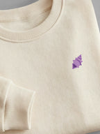 Little Phoenician Minis - Purple Seashell - Sweatshirt Cream close-up by Tout Est Fichu