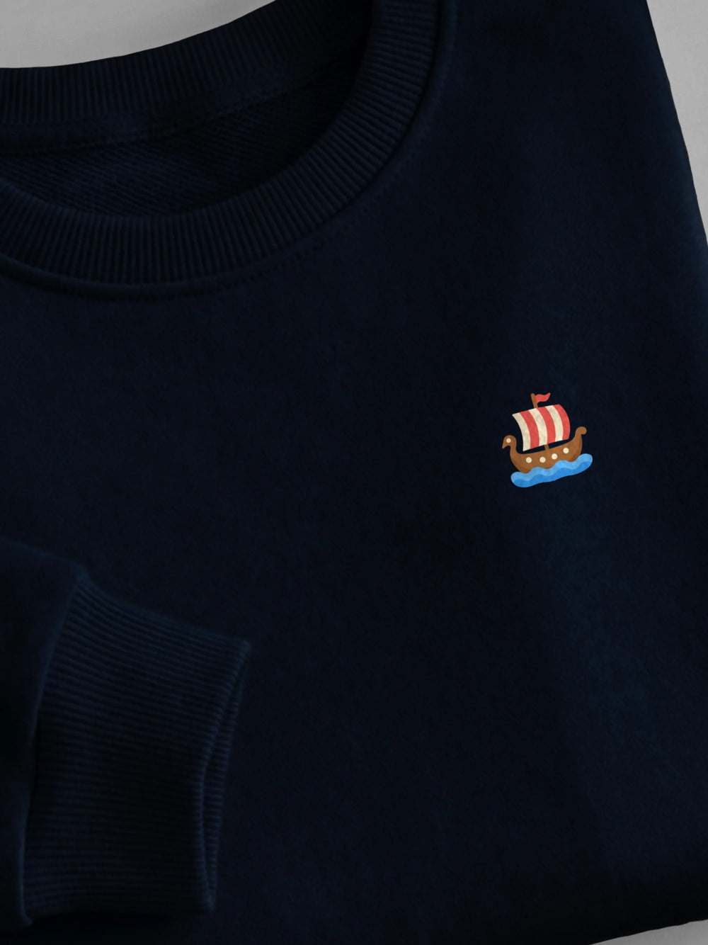 Little Phoenician Minis - Ship - Sweatshirt Navy close-up by Tout Est Fichu