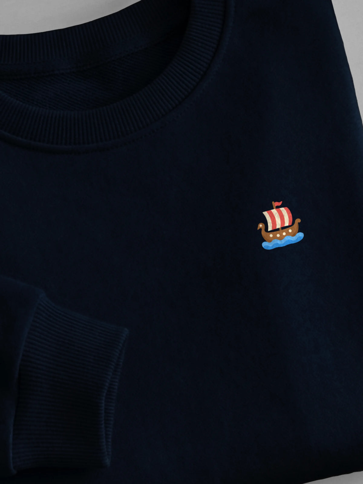 Little Phoenician Minis - Ship - Sweatshirt Navy close-up by Tout Est Fichu