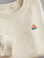 Little Phoenician Minis - Ship - Sweatshirt Cream close-up by Tout Est Fichu