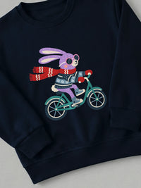 Rider Rabbit - Sweatshirt Navy close-up by Tout Est Fichu