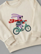 Rider Rabbit - Sweatshirt Cream close-up by Tout Est Fichu
