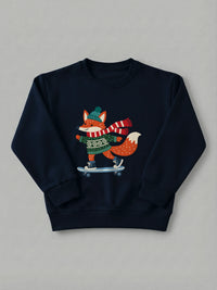 Skater Fox - Sweatshirt Navy by Tout Est Fichu