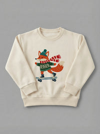 Skater Fox - Sweatshirt Cream by Tout Est Fichu