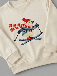 Ski Bear - Sweatshirt Cream close-up by Tout Est Fichu